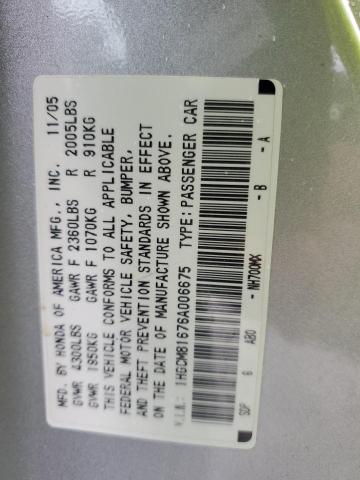 1HGCM81676A006675 - 2006 HONDA ACCORD EX GRAY photo 12