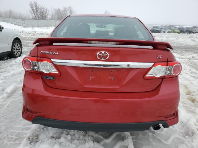 2T1BU4EE1DC949285 - 2013 TOYOTA COROLLA BASE RED photo 6