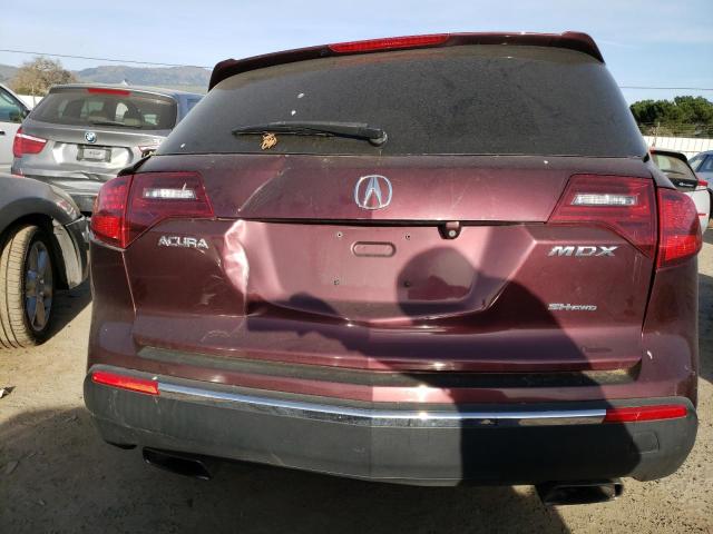 2HNYD2H45CH539332 - 2012 ACURA MDX TECHNOLOGY MAROON photo 6