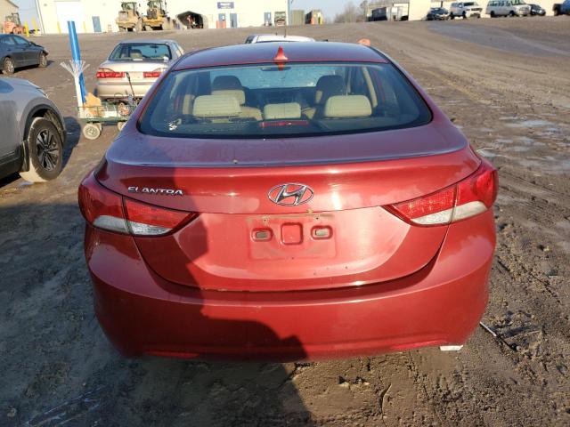 KMHDH4AEXCU360669 - 2012 HYUNDAI ELANTRA GLS RED photo 6