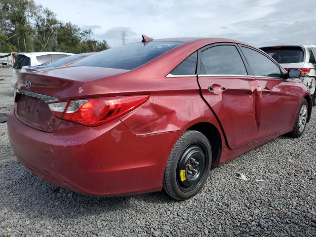 5NPEB4AC8BH172623 - 2011 HYUNDAI SONATA GLS RED photo 3