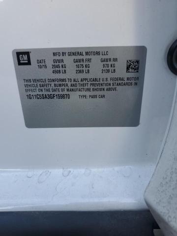 1G11C5SA3GF159870 - 2016 CHEVROLET MALIBU LIM LT 白色 照片 12