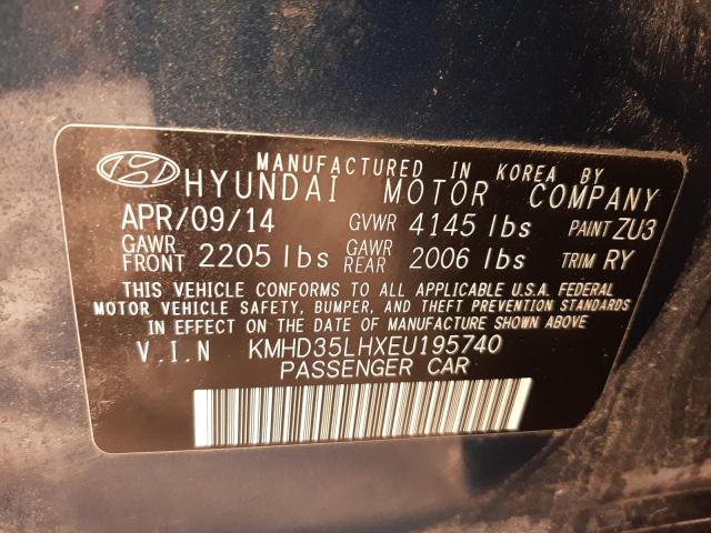 KMHD35LHXEU195740 - 2014 HYUNDAI ELANTRA GT BLUE photo 13