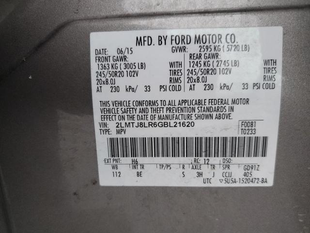 2LMTJ8LR6GBL21620 - 2016 LINCOLN MKX RESERVE 灰色 照片 13