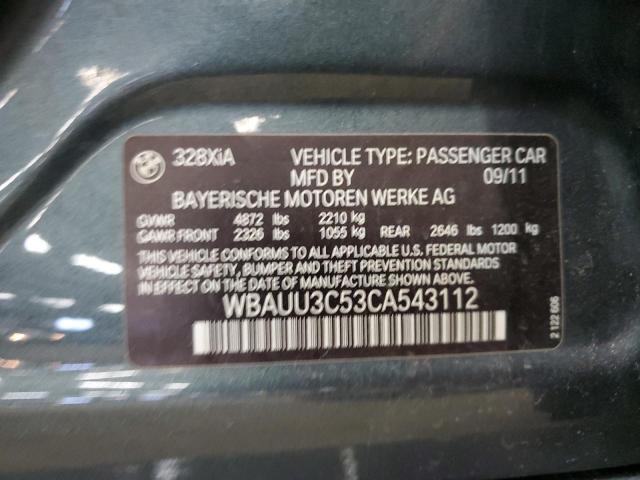 WBAUU3C53CA543112 - 2012 BMW 328 XI GRAY photo 12