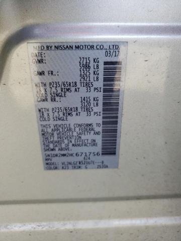 5N1DR2MM2HC671756 - 2017 NISSAN PATHFINDER S SILVER photo 12