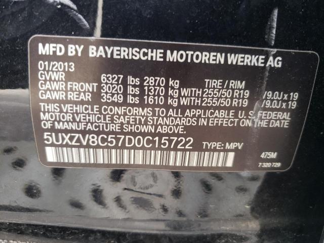 5UXZV8C57D0C15722 - 2013 BMW X5 XDRIVE50I BLACK photo 13