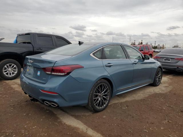 KMHGN4JB2JU275284 - 2018 GENESIS G80 SPORT TURQUOISE photo 3