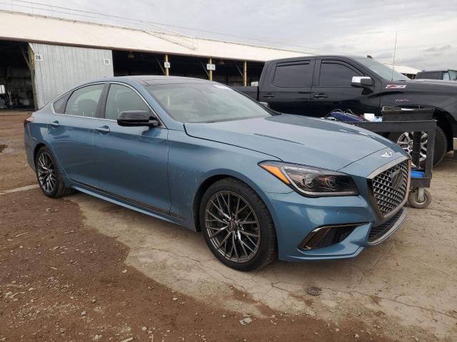 KMHGN4JB2JU275284 - 2018 GENESIS G80 SPORT TURQUOISE photo 4