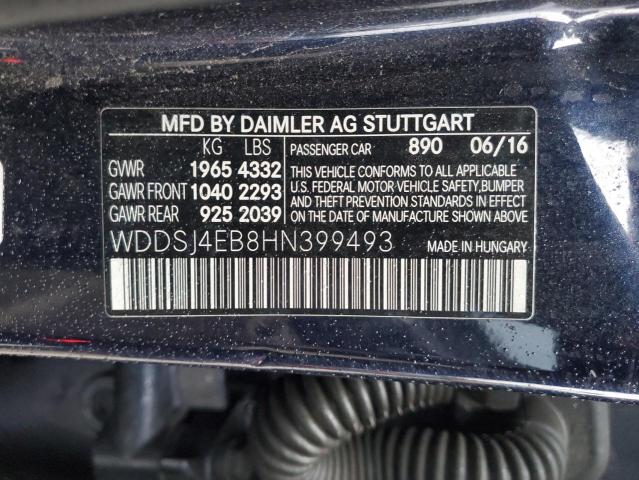 WDDSJ4EB8HN399493 - 2017 MERCEDES-BENZ CLA 250 BLUE photo 13