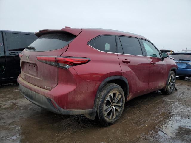 5TDGZRBH4NS566257 - 2022 TOYOTA HIGHLANDER XLE RED photo 3