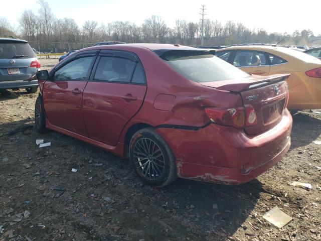 2T1BU40E59C033658 - 2009 TOYOTA COROLLA BASE RED photo 2