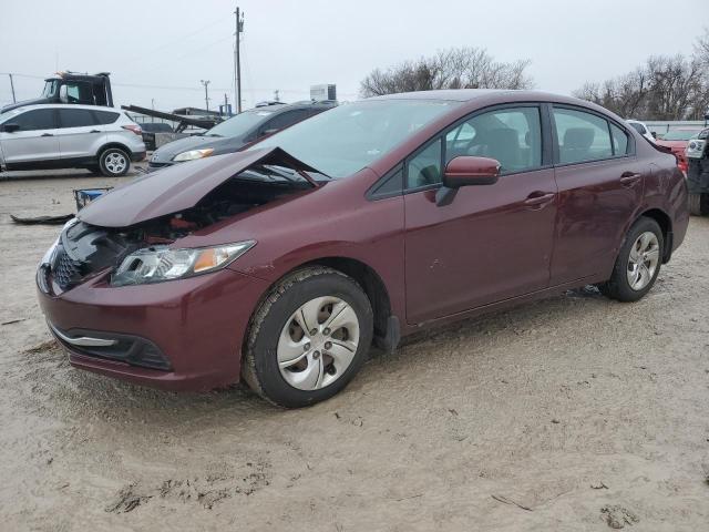 19XFB2F58EE025875 - 2014 HONDA CIVIC LX BURGUNDY photo 1