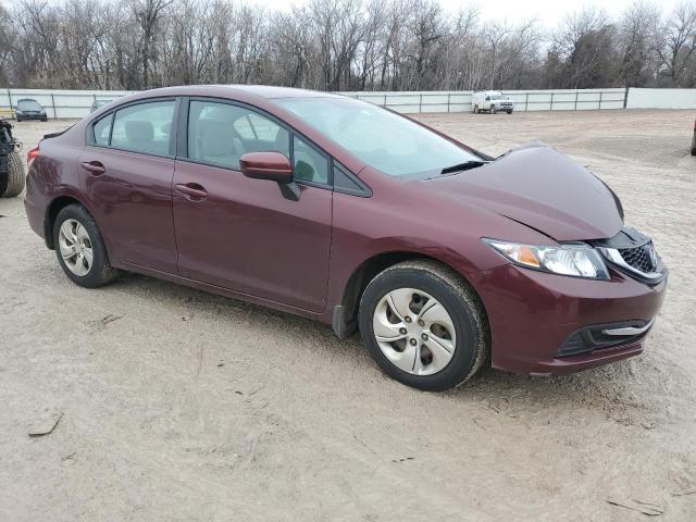 19XFB2F58EE025875 - 2014 HONDA CIVIC LX BURGUNDY photo 4