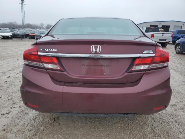 19XFB2F58EE025875 - 2014 HONDA CIVIC LX BURGUNDY photo 6