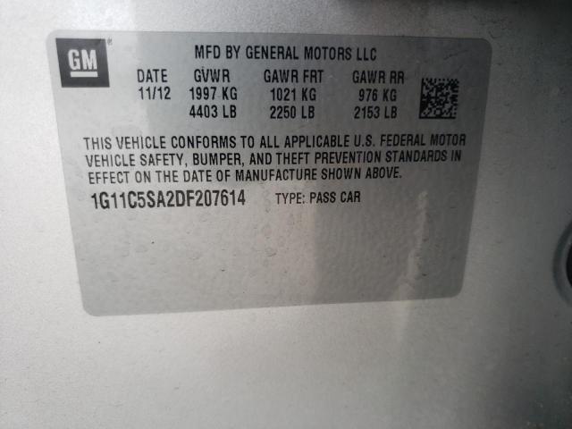 1G11C5SA2DF207614 - 2013 CHEVROLET MALIBU 1LT Gümüş foto 12