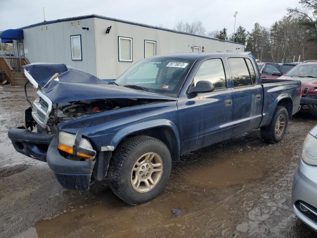 1D7HL38K84S570765 - 2004 DODGE DAKOTA QUAD SPORT BLUE photo 1