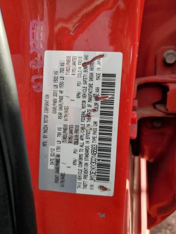 JM1DE1KY3C0146683 - 2012 MAZDA MAZDA2 RED photo 12