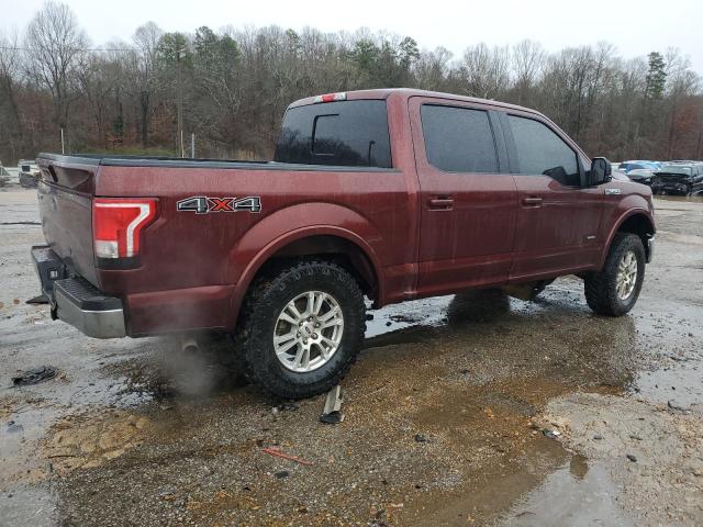 1FTEW1EP9FFC30951 - 2015 FORD F150 SUPERCREW MAROON photo 3