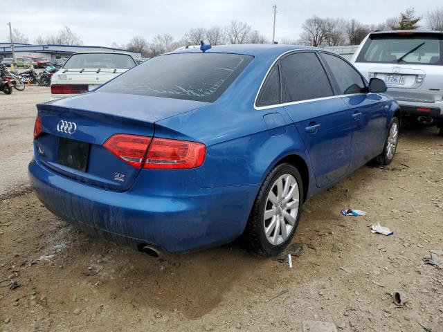 WAULK78K59N008257 - 2009 AUDI A4 3.2 QUATTRO BLUE photo 3