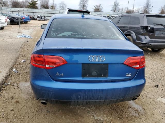 WAULK78K59N008257 - 2009 AUDI A4 3.2 QUATTRO BLUE photo 6