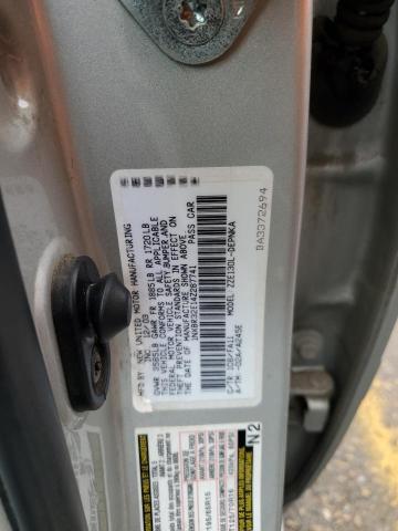 1NXBR32E14Z287741 - 2004 TOYOTA COROLLA CE SILVER photo 12