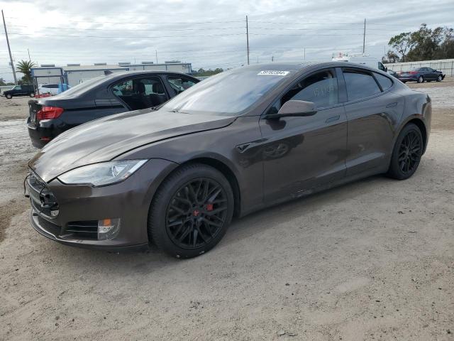 5YJSA1H11EFP40514 - 2014 TESLA MODEL S BROWN photo 1