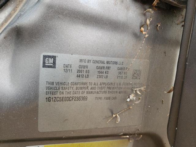 1G1ZC5E00CF236369 - 2012 CHEVROLET MALIBU 1LT أسمر صورة 12