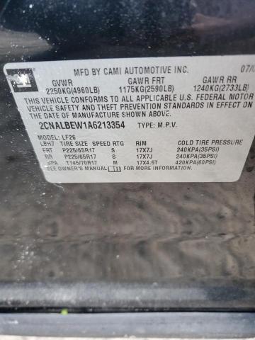 2CNALBEW1A6213354 - 2010 CHEVROLET EQUINOX LS BLACK photo 14