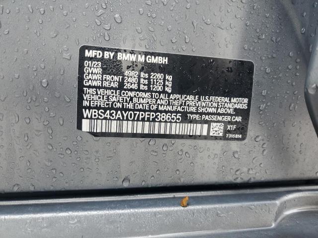 WBS43AY07PFP38655 - 2023 BMW M3 COMPETITION ნაცრისფერი ფოტო 12