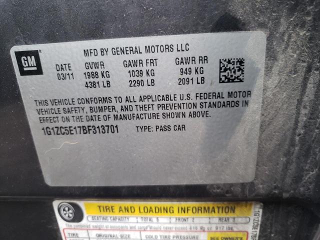 1G1ZC5E17BF313701 - 2011 CHEVROLET MALIBU 1LT 灰色 照片 12