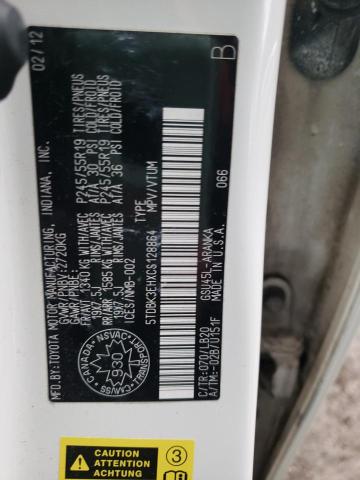 5TDBK3EHXCS128864 - 2012 TOYOTA HIGHLANDER BASE أبيض صورة 13