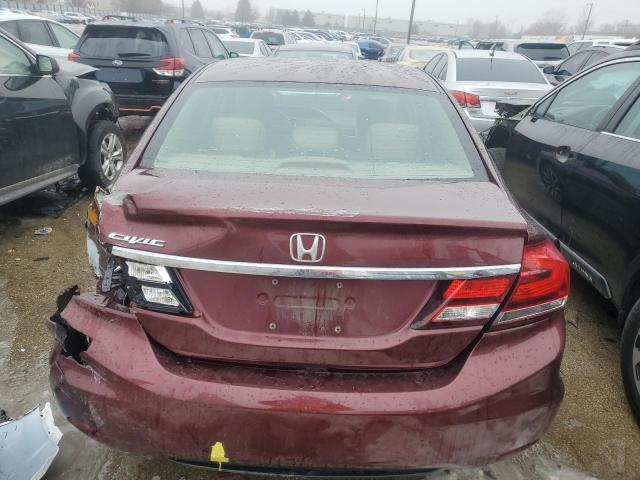 19XFB2F91FE031585 - 2015 HONDA CIVIC EXL ბურგუნდია ფოტო 6
