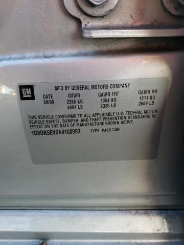 1G6DK5EV6A0100993 - 2010 CADILLAC CTS PERFORMANCE COLLECTION Серебристый фото 12