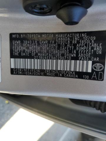 2T1BU4EE9AC290710 - 2010 TOYOTA COROLLA BASE SILVER photo 12