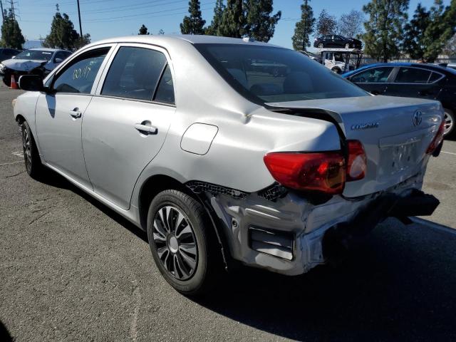 2T1BU4EE9AC290710 - 2010 TOYOTA COROLLA BASE SILVER photo 2