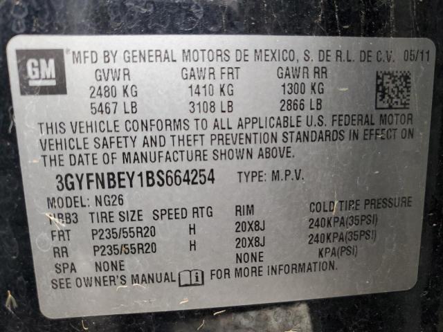 3GYFNBEY1BS664254 - 2011 CADILLAC SRX PERFORMANCE COLLECTION Қара фото 14