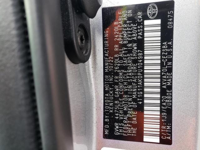 4T1G11AK0PU104987 - 2023 TOYOTA CAMRY SE NIGHT SHADE SILVER photo 12