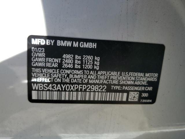 WBS43AY0XPFP29822 - 2023 BMW M3 COMPETITION WHITE photo 13