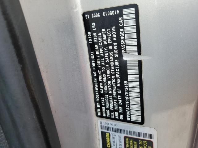 WVWFA71F19V013469 - 2009 VOLKSWAGEN EOS LUX 银色 照片 12