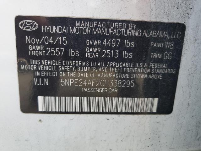 5NPE24AF2GH338295 - 2016 HYUNDAI SONATA SE WHITE photo 13