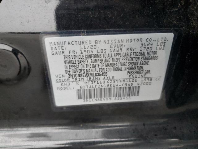 3N1CN8EVXML835455 - 2021 NISSAN VERSA SV BLACK photo 12