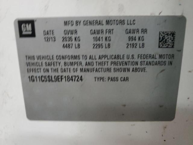 1G11C5SL9EF184724 - 2014 CHEVROLET MALIBU 1LT 白色 照片 12