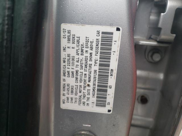 1HGCM56387A091296 - 2007 HONDA ACCORD SE SILVER photo 12