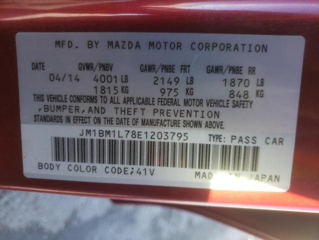 JM1BM1L78E1203795 - 2014 MAZDA 3 TOURING RED photo 13