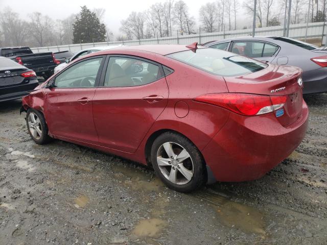 5NPDH4AE5DH264285 - 2013 HYUNDAI ELANTRA GLS MAROON photo 2