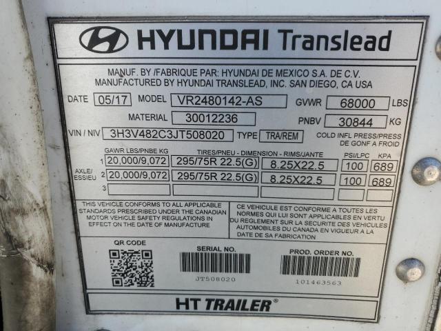 3H3V482C3JT508020 - 2018 HYTR TRAILER WHITE photo 10