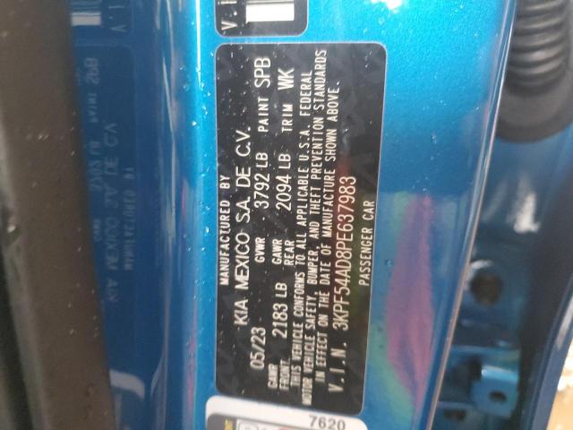 3KPF54AD8PE637983 - 2023 KIA FORTE GT LINE BLUE photo 12