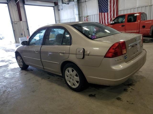 1HGES26771L068510 - 2001 HONDA CIVIC EX BEIGE photo 2