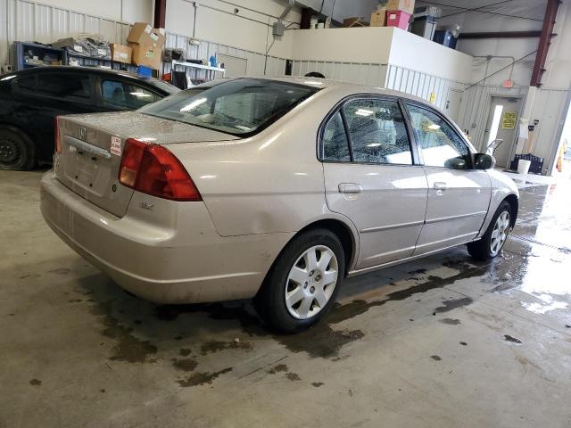 1HGES26771L068510 - 2001 HONDA CIVIC EX BEIGE photo 3